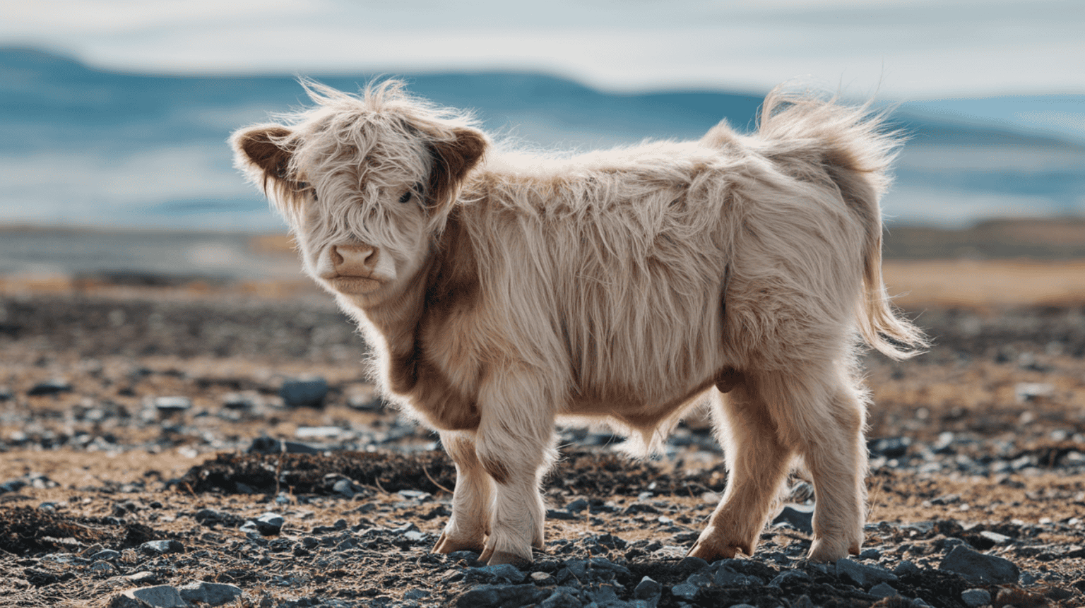 fluffy mini highland cow